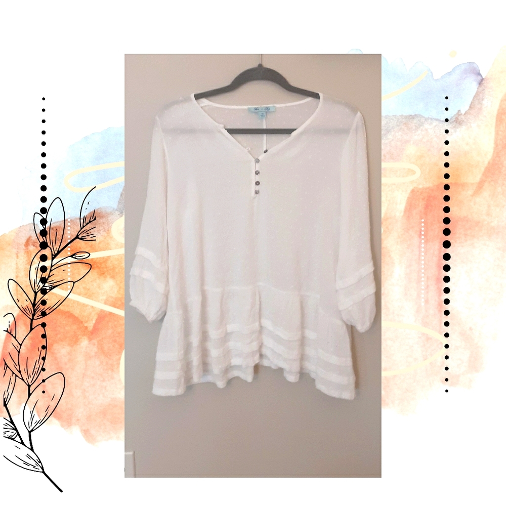 White flowy top